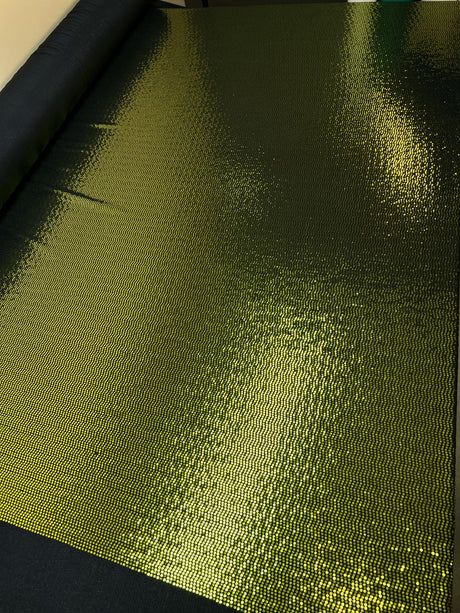 Lurex Polyester Blend Knitted Fabric Golden Green