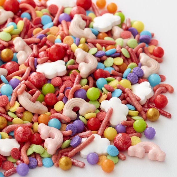 Wilton Bright and Colorful Rainbow Sprinkles Mix, 10.5 oz. Tub