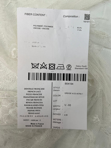 Viscose Cotton Lace Floral White