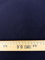 Wool Blend Tweed Checked Blue-Black Stretch