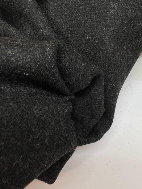 Wool Tweed Melange Gray Black