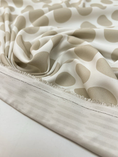 Polyamid Crepe Geometric Gray Beige