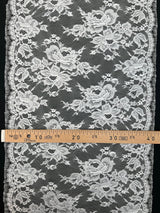 Cotton Lace Mesh Floral White