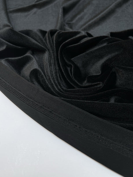 Black Velour Knitted Fabric