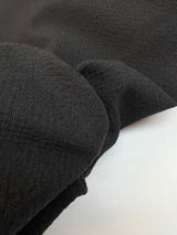 Wool Crepe Black Stretch Fabric