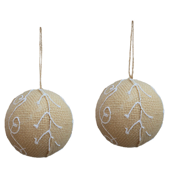 10cm Burlap With Accents 2 Pcs