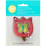 Wilton Metal Spring Butterfly and Flower Cookie Cutter Set, 2-Piece
