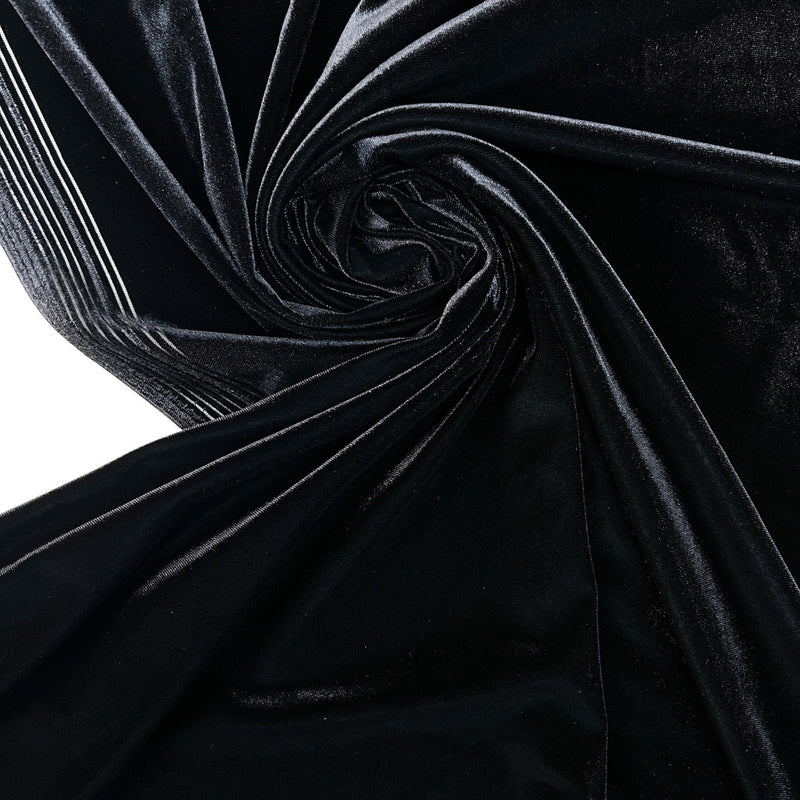 Black Polyamide Velour Knit