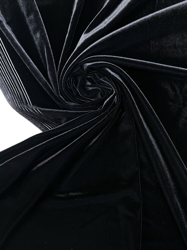 Black Polyamide Velour Knit