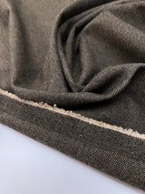 Wool Cotton Plain Weave Suiting Fabric Beige Black