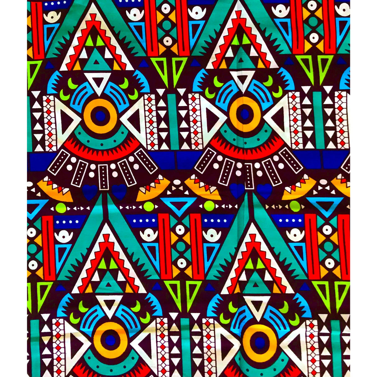 Nubia Sans Souci 100% Cotton Fabric - Multicolored African Print, 46" Width (Per Yard)