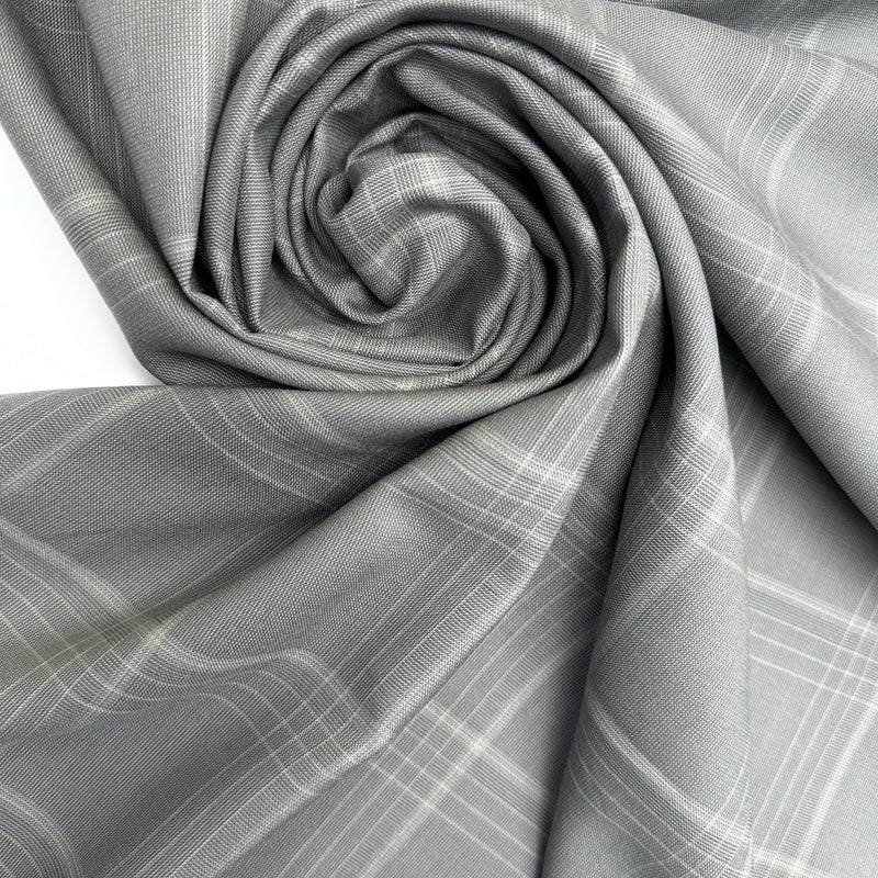 Viscose Woven Checked Gray