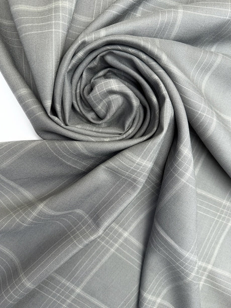 Viscose Woven Checked Gray