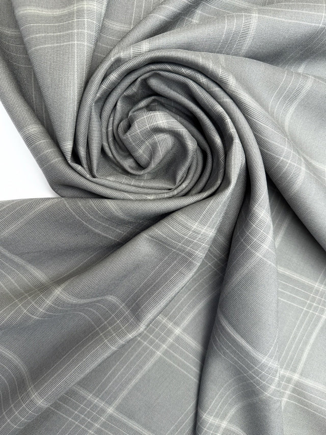 Viscose Woven Checked Gray
