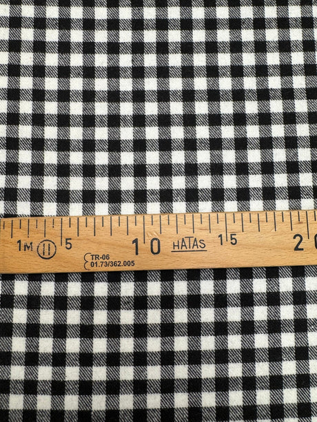 Cotton Tweed Checked Black White