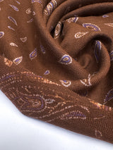 Wool Twill Printed Purple Brown Fabric