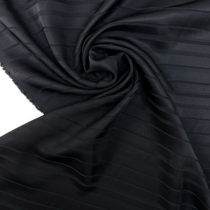 Black Jacquard Fabric Striped