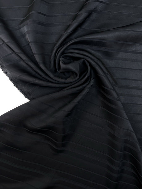 Black Jacquard Fabric Striped