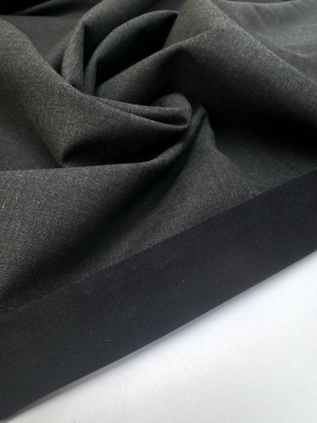 Polyester Wool Gabardine Melange Gray