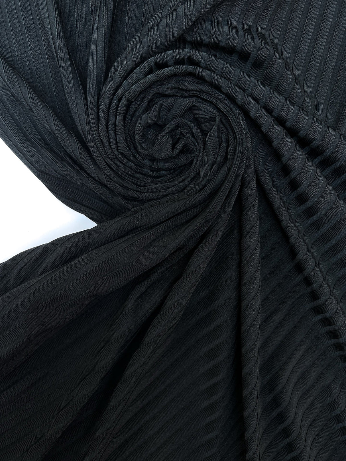 Black Polyamide Elastane Ribbed Knit