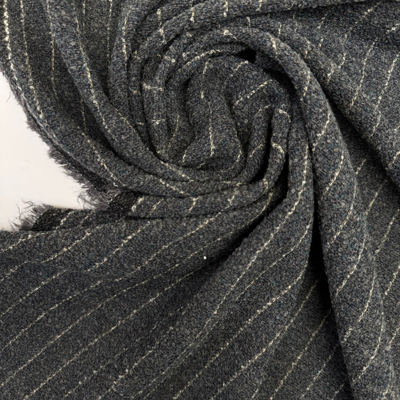 Virgin Wool Bouclé Gray-Blue