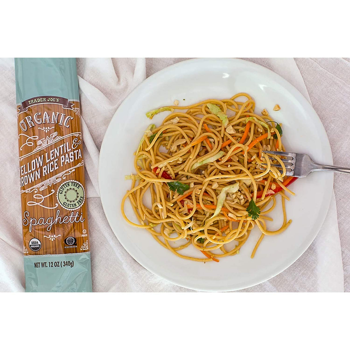 Trader Joe's Organic Yellow Lentil & Brown Rice Spaghetti 12 oz
