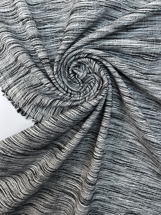Cotton Flammé Blend Fabric White Green
