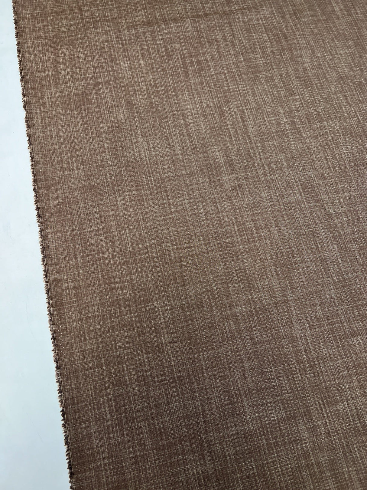 Wool Melange Fabric Brown Beige Stretch