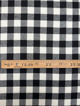Cotton Flannel Checked Black White