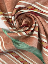 Cotton Viscose Panel Print Fabric Green Pink