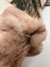 Faux Fur Floral Printed Beige-Pink