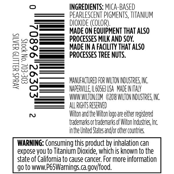 Wilton Metallic Silver Edible Sparkling Glitter Spray Pump – 0.35 oz.