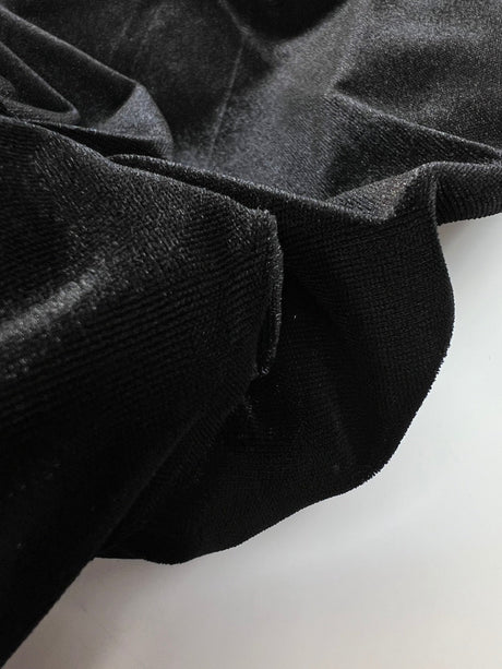 Black Polyamide Velour Knit
