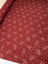 Acrylic Twill Printed Red Beige Floral Fabric