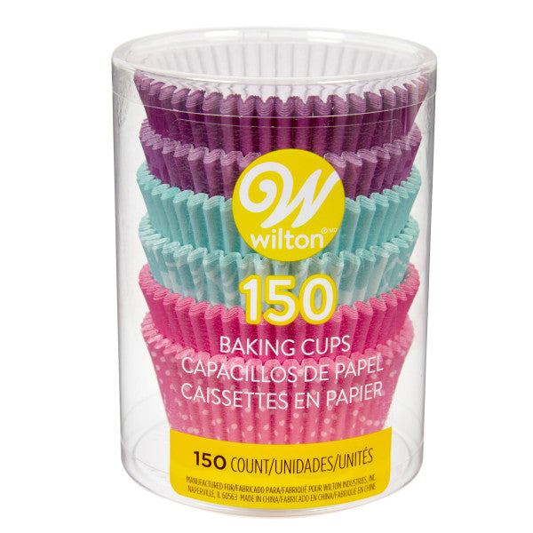 Wilton Purple, Teal and Pink Standard Cupcake Liners, 150-Count