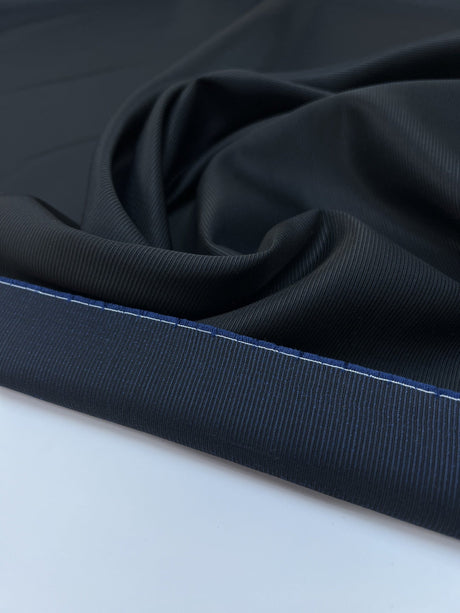 Jacquard Wool Fabric Blue Black