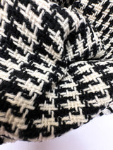 Wool Tweed Checked Black White