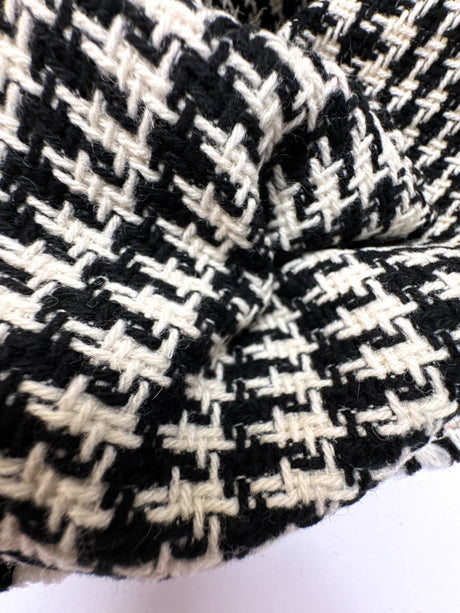 Wool Tweed Checked Black White