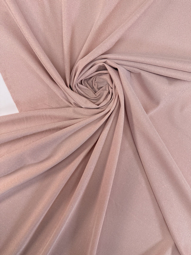 Beige Golden Knitted Fabric Polyamide Lurex Elastane
