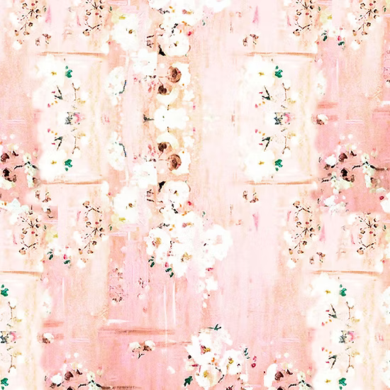 Cotton Fabric Ballet Pink Flowers Paris Luck 43/44"
