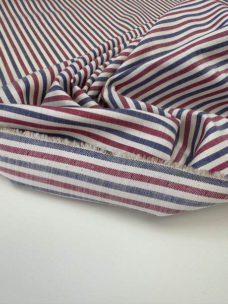Cotton Twill Fabric Multicolour Stripes Herringbone