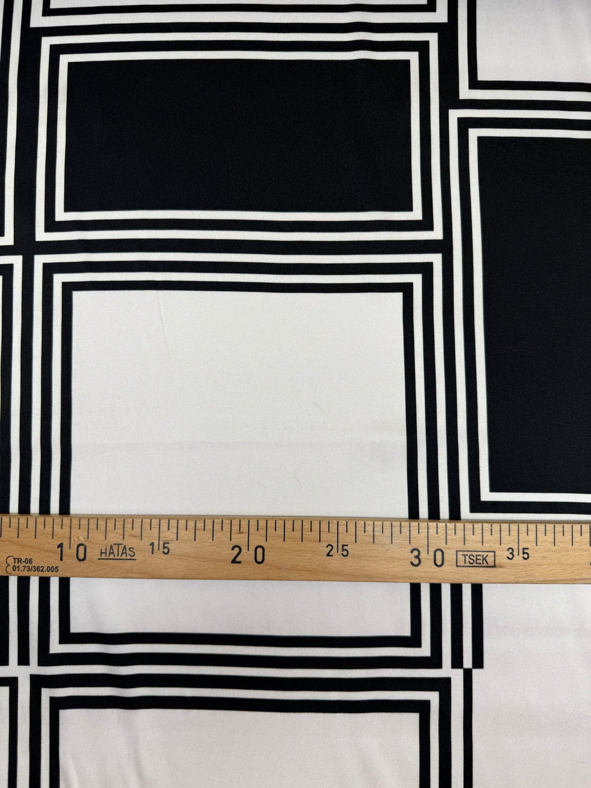Polyamide Sateen Geometric Black White