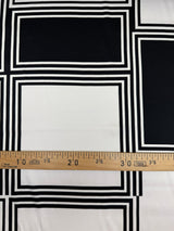 Polyamide Sateen Geometric Black White