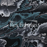 Abstractive Nylon Spandex Fabric - Gray Black, Purple Orange, Purple Lime Abstract Digital Print, 58-60" Width (1 Yard)