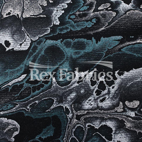 Abstractive Nylon Spandex Fabric - Gray Black, Purple Orange, Purple Lime Abstract Digital Print, 58-60" Width (1 Yard)