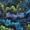 Abstractive Nylon Spandex Fabric - Gray Black, Purple Orange, Purple Lime Abstract Digital Print, 58-60" Width (1 Yard)
