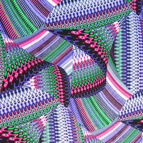 Swim Knit Abstract Wave Nylon Spandex Fabric
