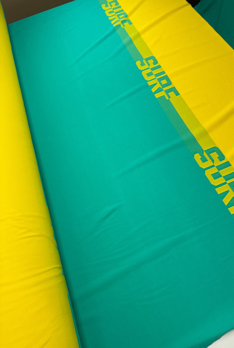 Polyamide Elastane Knitted Fabric Yellow Blue