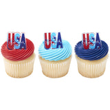 USA - 12 count cupcake and cake toppers rings