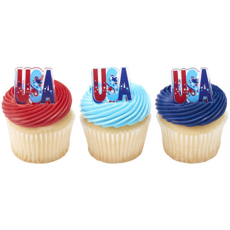 USA - 12 count cupcake and cake toppers rings
